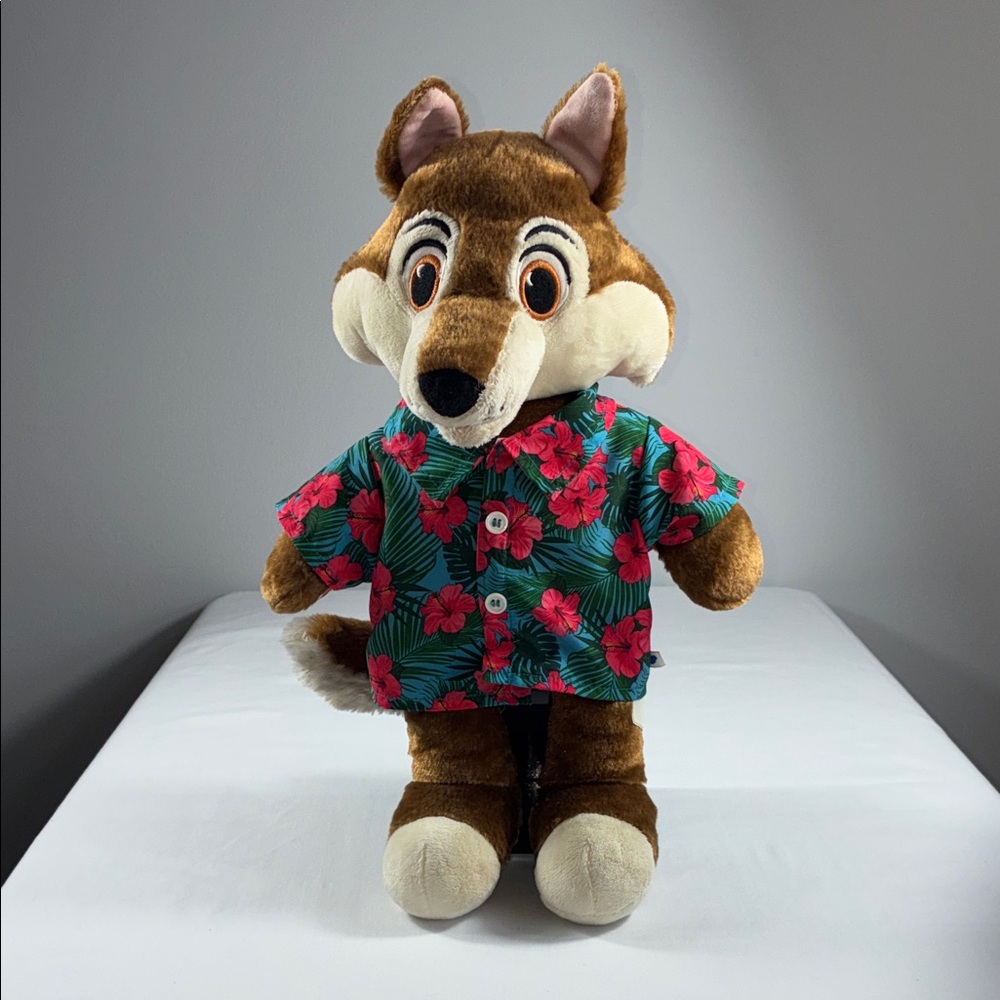 Build A Bear Wiley The Wolf Great Wolf Lodge W/ Hawaiian Shirt Stuffed Plush 17”